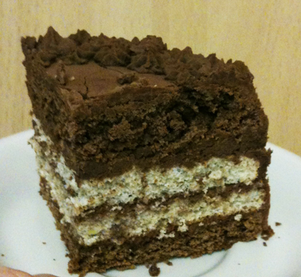 Mathew' s birth day cake with dark chocolate icing