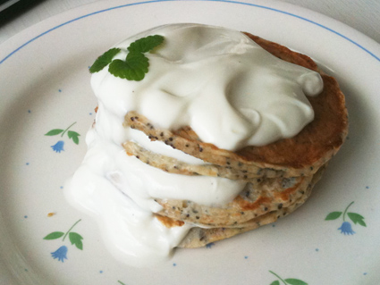 Sugar free lemon poppy seed pancakes