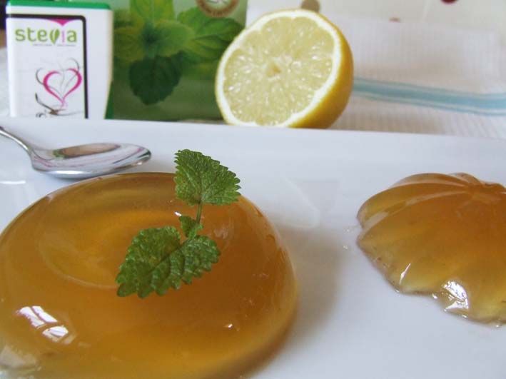 sugar free refreshing peppermint lemon tea jelly dessert