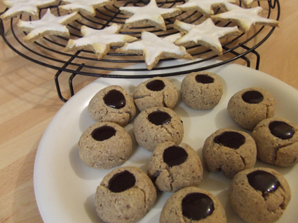 Thumb print christmas cookies -sugar and gluten free